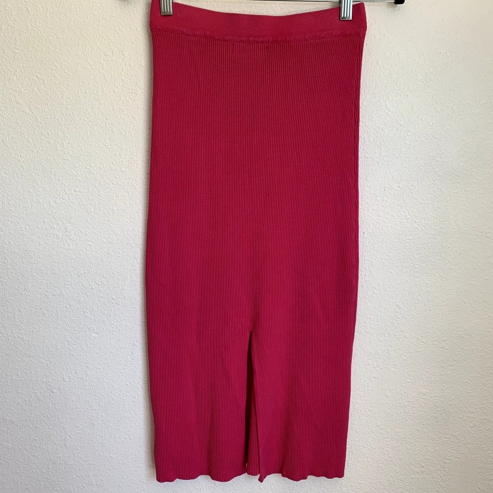 House of Harlow 1960 Ribbed Midi Skirt Set in Hot Pink Sz S Matching - Picture 7 of 9